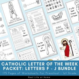 Catholic Letter of the Week Bundle for Letters F - J