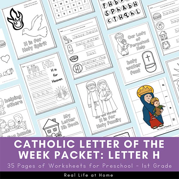 Catholic Letter of the Week - Letter H Packet