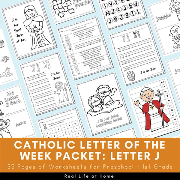 Catholic Letter of the Week - Letter J Packet