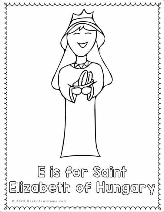 Saint Elizabeth of Hungary coloring page