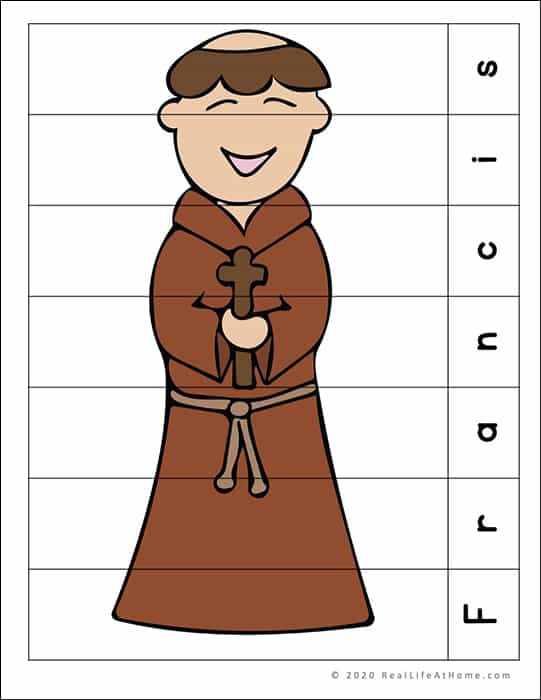 Saint Francis of Assisi Puzzle Page Saint Francis of Assisi Puzzle Page