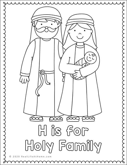Holy Family Coloring Page