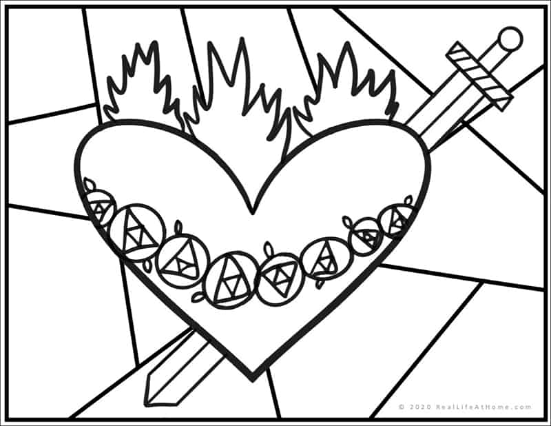 Immaculate Heart of Mary Coloring Page