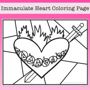 Immaculate Heart of Mary Coloring Page