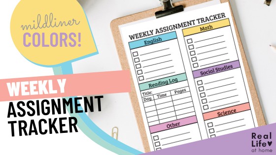 Weekly Assignment Planner Sheet