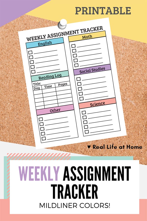 Weekly Assignment Planner Sheet for Students