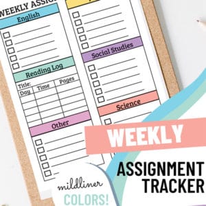 Weekly Assignment Planner Printable Set