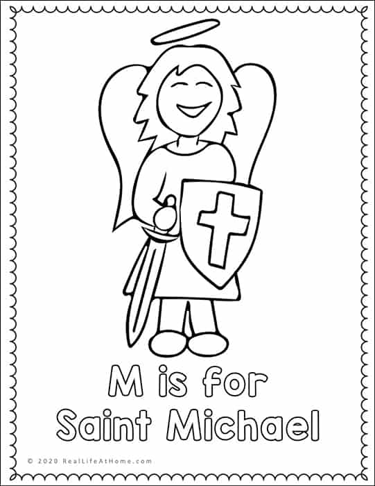 Saint Michael the Archangel Coloring Page