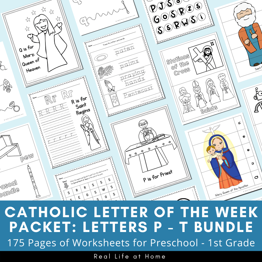 Catholic Letter of the Week Packets: Letters P - T Bundle