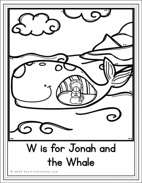 Jonah and the Whale Coloring Page