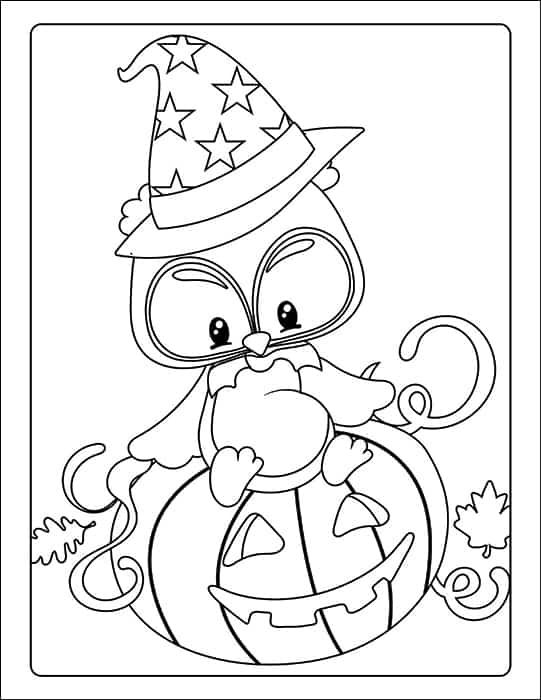 Owl Halloween Coloring Page