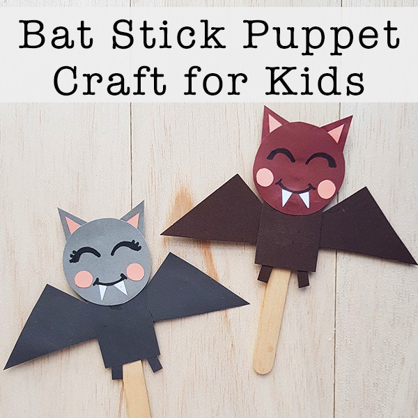 Bat Craft - Bat Stick Puppet Craft