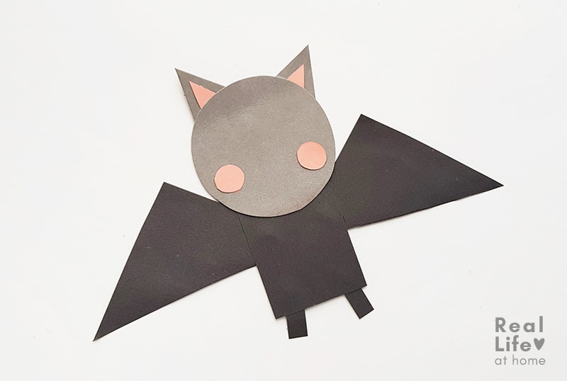 Bat Stick Puppet Craft (step 7)