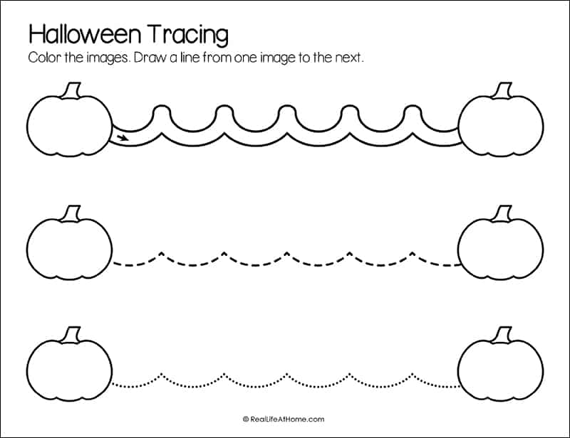 Pumpkin Line Tracing Printable