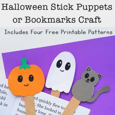 Halloween Stick Puppets or Bookmarks Craft