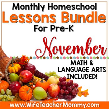 November Lesson Bundle for PreK