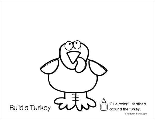 Build a Turkey Coloring and Activity Page