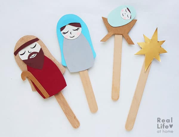 Nativity Craft for Kids: Nativity Stick Puppets with Free Printable ...