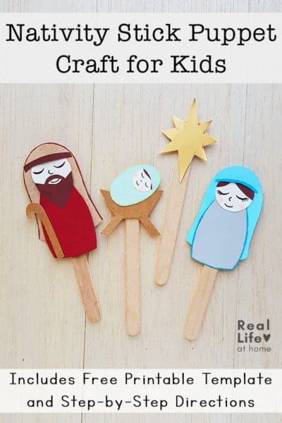 Nativity Craft for Kids: Nativity Stick Puppets with Free Printable ...