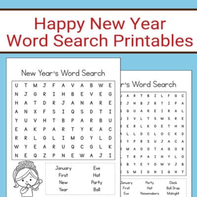 New Year's Word Search Printable