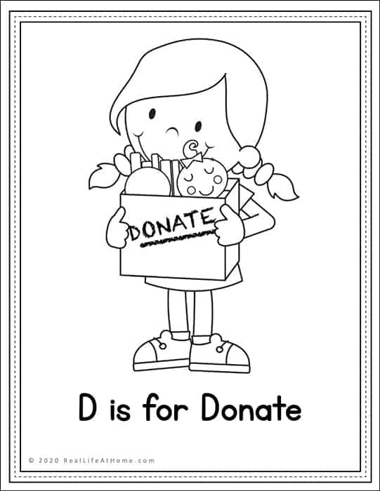 Donate Coloring Page