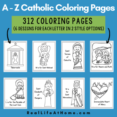 A - Z Catholic Coloring Pages