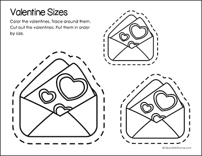 Valentine's Day Size Activity for Kids
