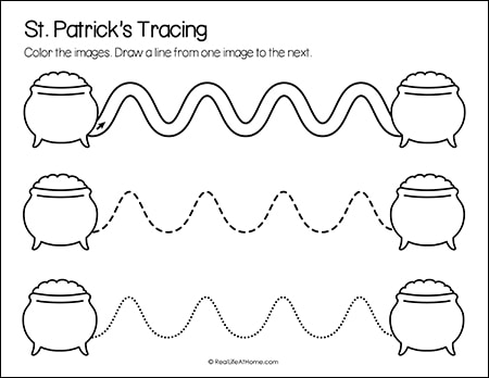 Saint Patrick's Day Line Tracing Page