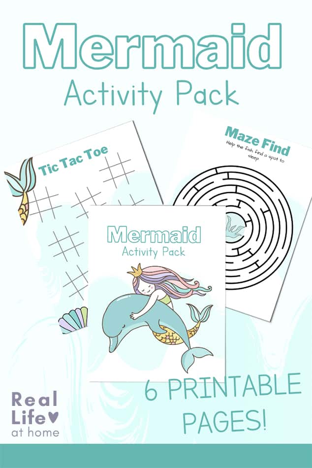 Mermaid Activity Pages and Mermaid Coloring Page