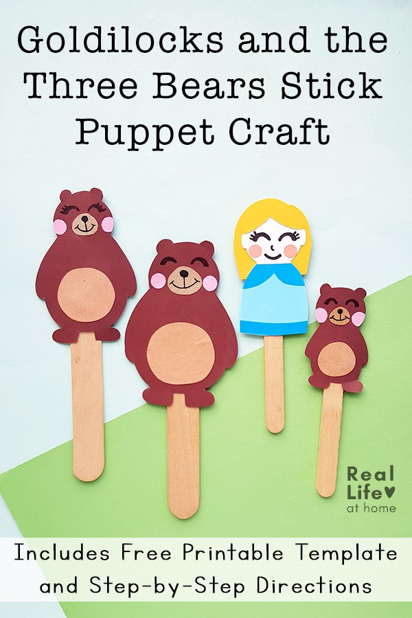 Goldilocks and the Three Bears Stick Puppet Craft