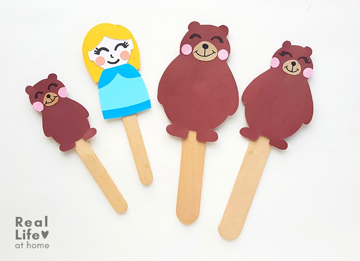 Goldilocks and the Three Bears Craft Stick Puppets