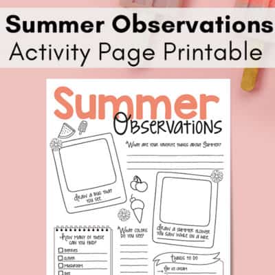 Summer Nature Study Printable