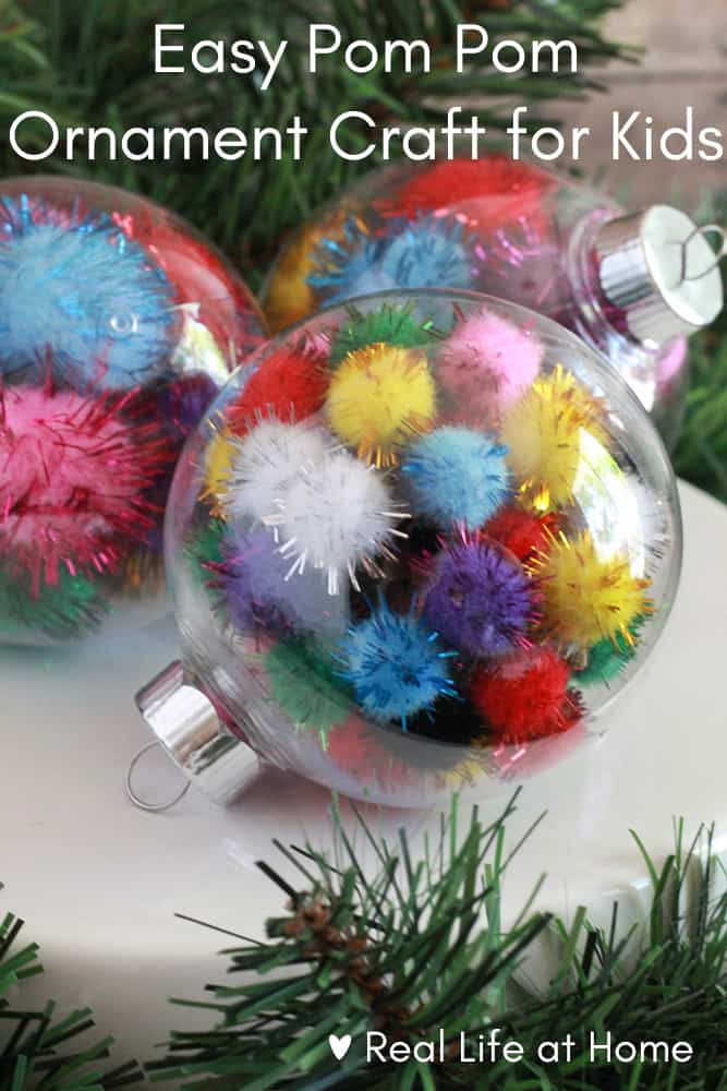 Easy Pom Pom Ornament Craft for Kids