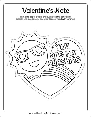 You are my Sunshine Valentine card