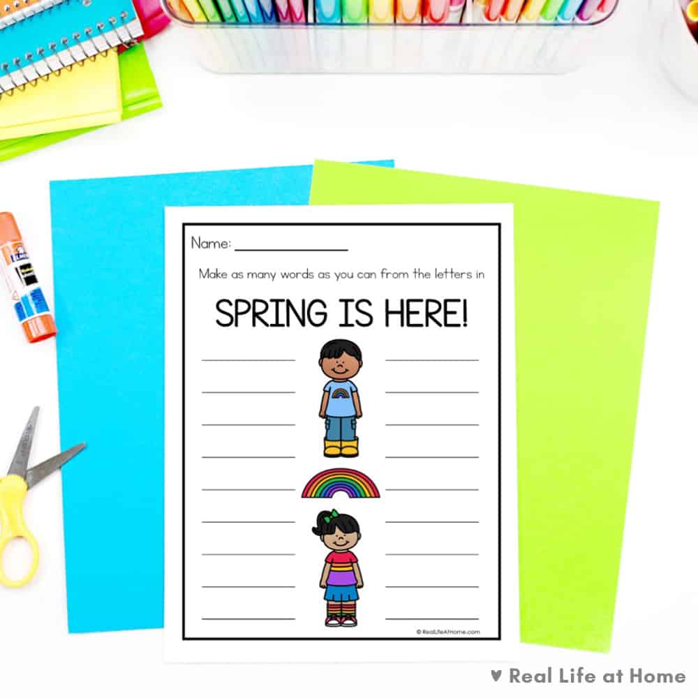 Spring Fun with Words Printable