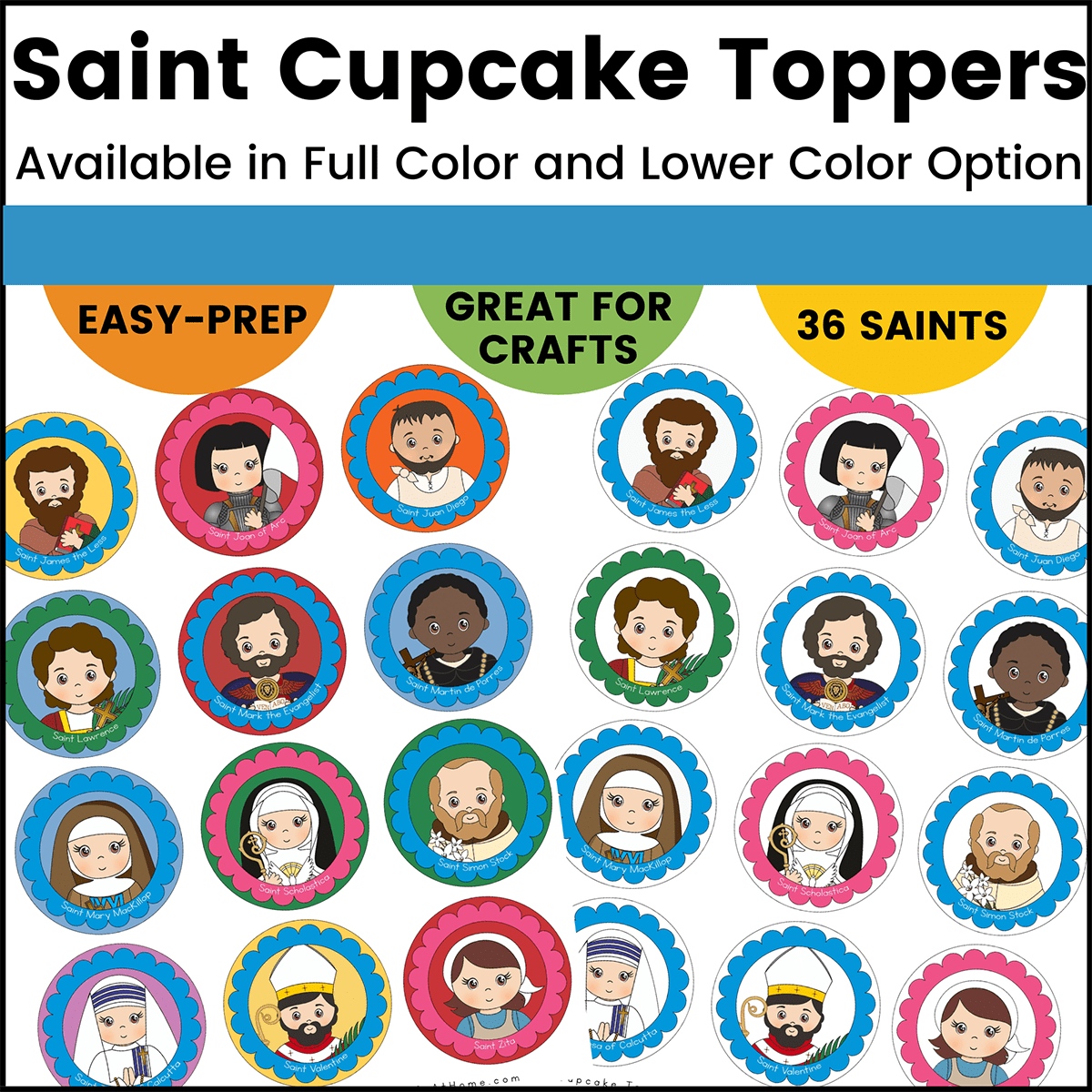 Saint Cupcake Toppers