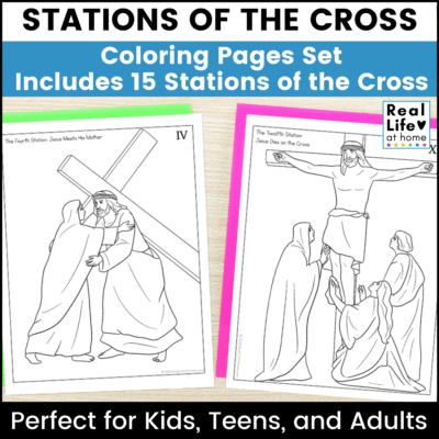 Stations of the Cross Coloring Pages on a desk top