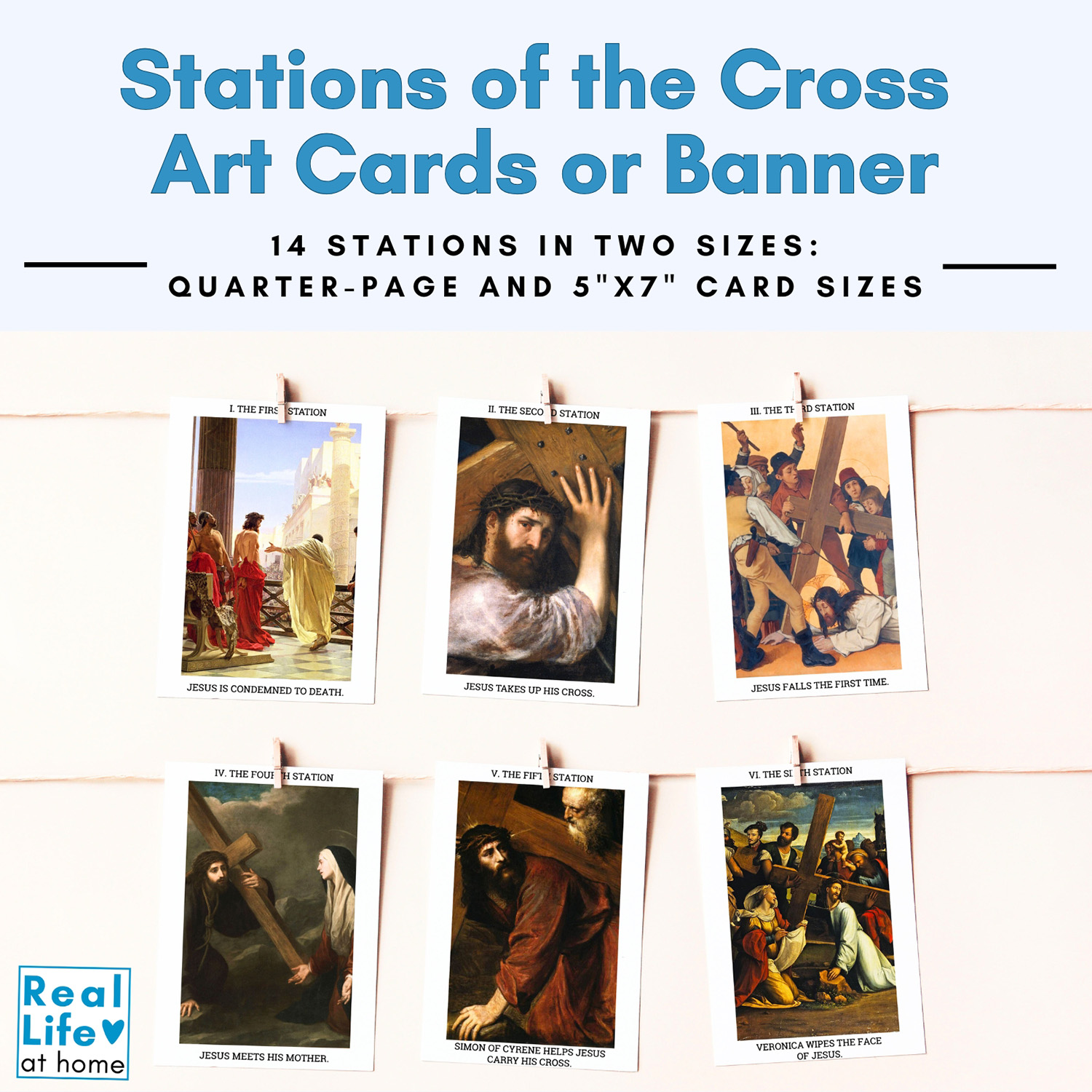 Stations of the Cross Art Cards or Banner Stations of the Cross Art Cards or Banner