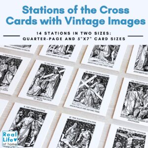 Stations of the Cross Cards with Vintage Images