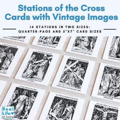 Stations of the Cross Cards with Vintage Images