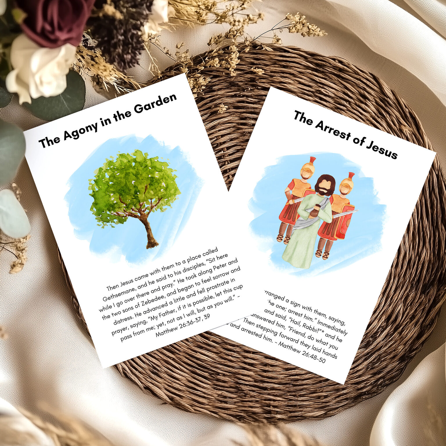 Holy Week and Easter Story Cards Printables for Kids and Families