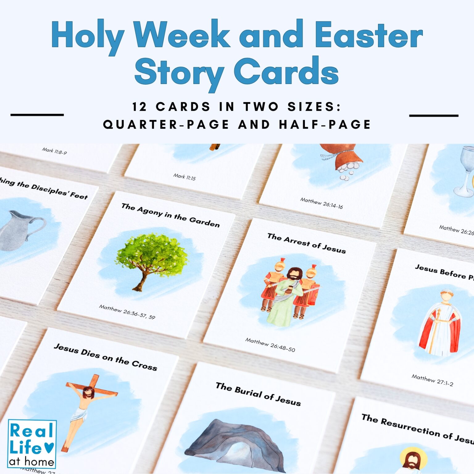 Holy Week and Easter Story Cards Printables for Kids and Families