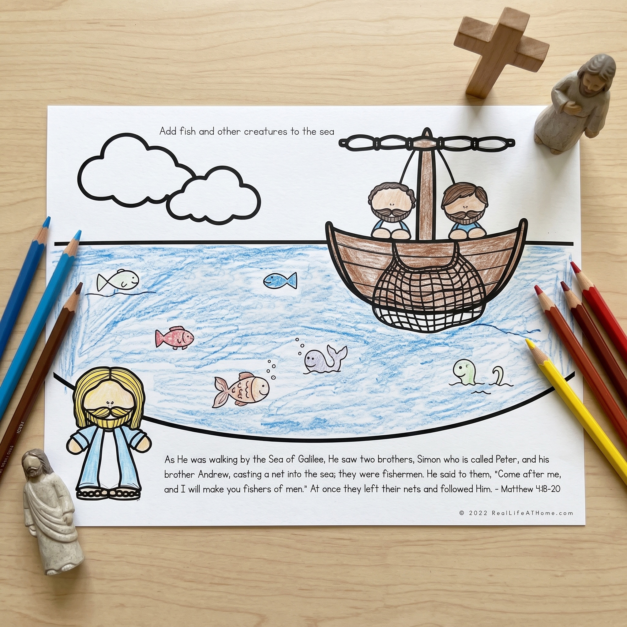 Fishers of Men Coloring Page or Playdough Mat for Kids Fishers of Men Coloring Page or Playdough Mat for Kids.